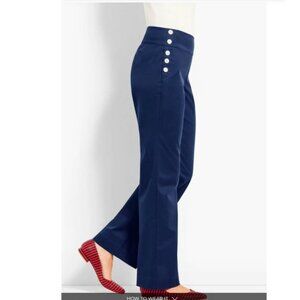 Talbots High-Waist Wide-Leg Sailor Navy Pant Women's Sz 10